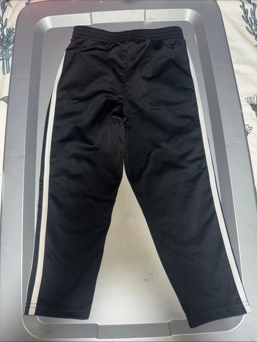adidas Black Jogger Pants with White Three Stripes